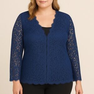 Diane Von Furstenberg Navy lace Blouse